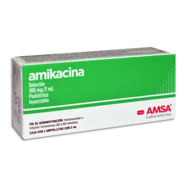 AMIKACINA 100MG AMSA Solucion Inyectable - c/2