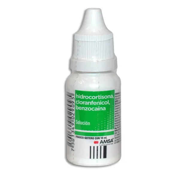 HIDROCORTISONA , CLORANFENICOL , BENZOCAINA AMSA  Solucion Otica - 10 ml