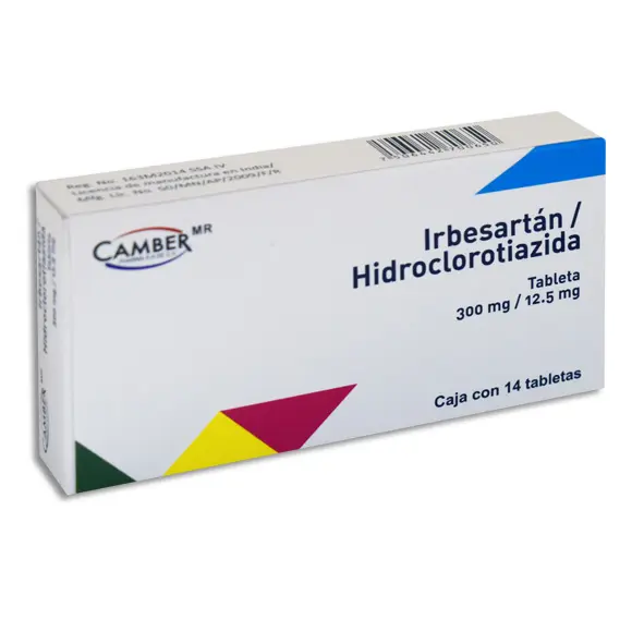 IRBESARTAN /HIDROCLOROTIAZIDA 12.5/300MG CAMBER Tabletas - c/14