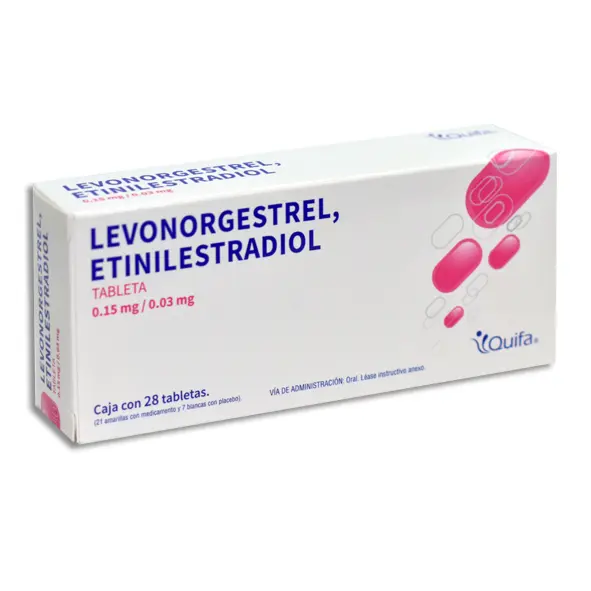 LEVONORGESTREL, ETINILESTRADIOL Tabletas - c/28
