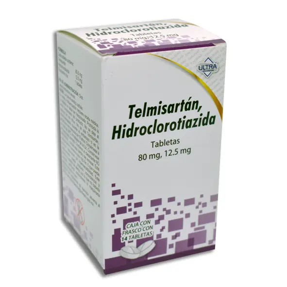 [7502216803244] TELMISARTAN , HIDROCLOROTIAZIDA 80/12.5MG ULTRA Tabletas - c/14