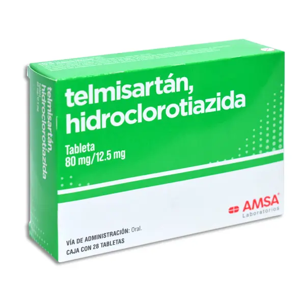 [7501349029736] TELMISARTAN , HIDROCLOROTIAZIDA 80/12.5MG AMSA Tabletas - c/28