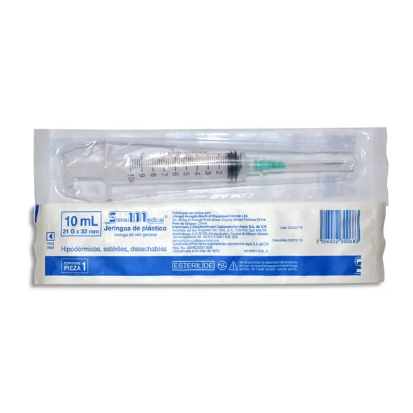 [7506022300683] JERINGA 10ML 21X32 VDE SENSIMEDICAL Pieza - 1 Pieza