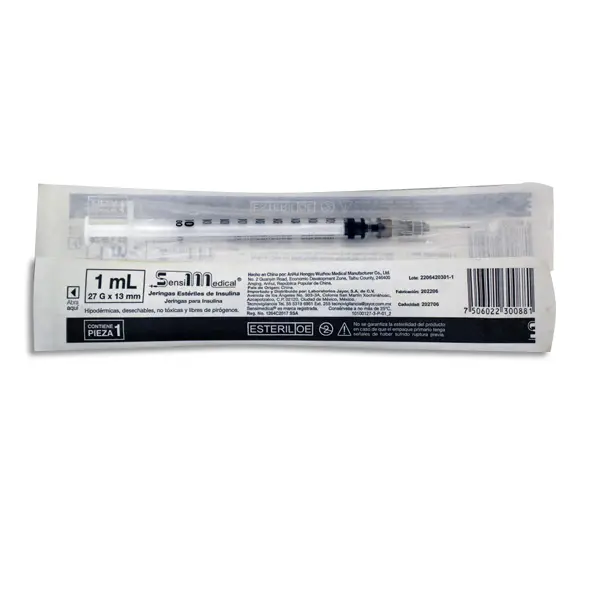 JERINGA 1ML INSULINA 27X13 SENSIMEDICAL Pieza - 1 Pieza