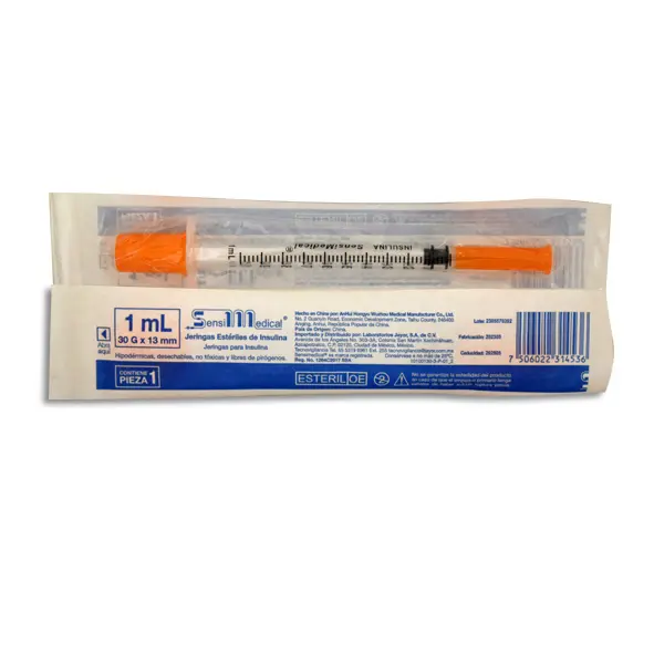 JERINGA 1ML INSULINA 30X13 SENSIMEDICAL Pieza - 1 Pieza