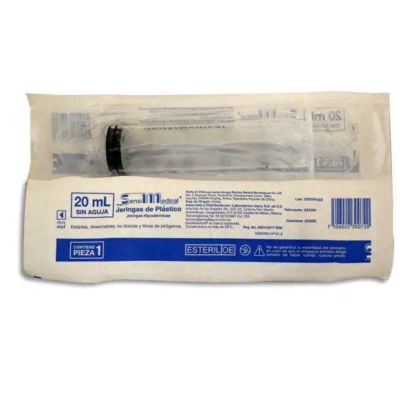 [7506022300720] JERINGA 20ML S/A SENSIMEDICAL Pieza - 1 Pieza