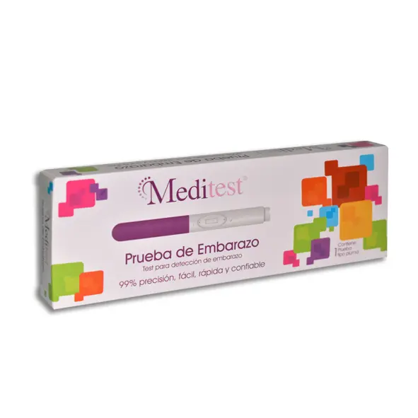 PRUEBA DE EMBARAZO TIPO PLUMA MEDITEST Caja - 1 Pieza