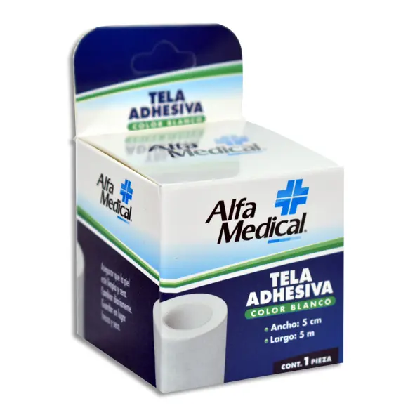 [7502275701246] TELA ADHESIVA ALFA MEDICAL 5CMX5M Caja - c/1
