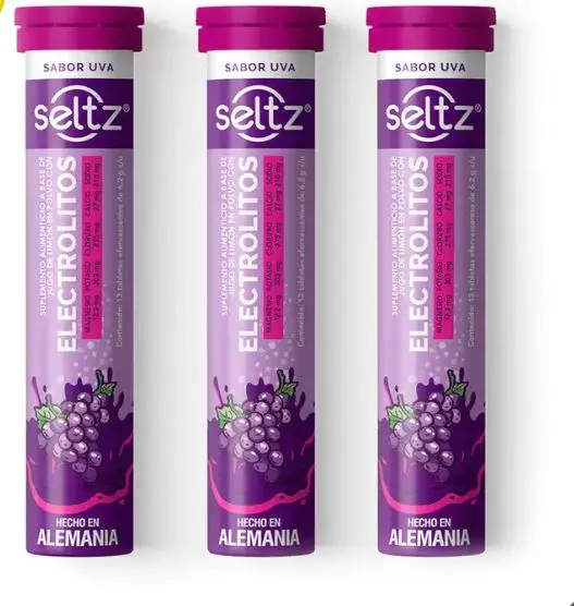 SELTZ ELECTROLITOS TUBO UVA Tabletas Efervescentes - c/13