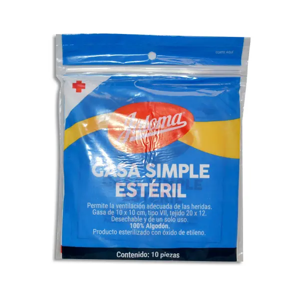 [759684231452] GASA ESTERILIZADA 10X10CM JALOMA Bolsa - c/10