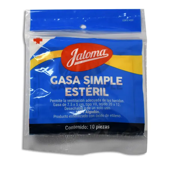 [759684231407] GASA ESTERILIZADA 7.5X5CM JALOMA Bolsa - c/10