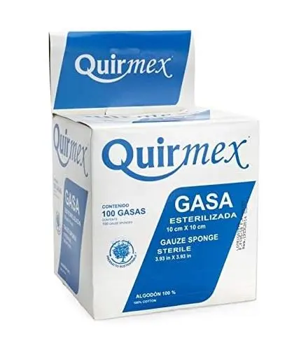 GASA ESTERILIZADA 10X10CM QUIRMEX Caja - c/100
