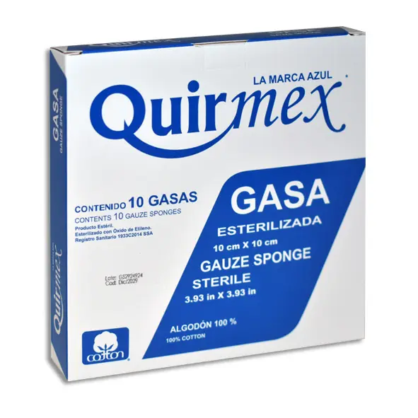 GASA ESTERILIZADA 10X10CM QUIRMEX Caja - c/10