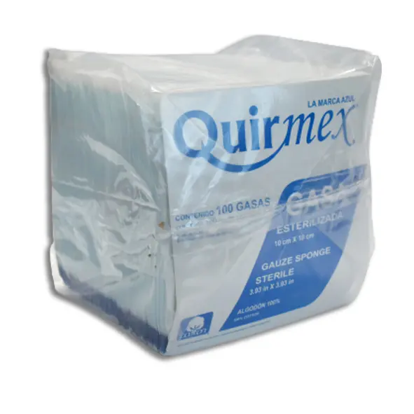 GASA ESTERILIZADA 10X10CM QUIRMEX Bolsa - c/100
