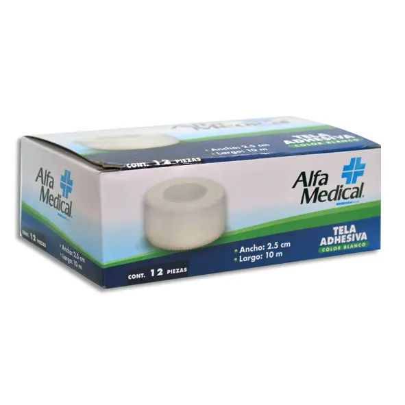 [7502275700157] TELA ADHESIVA ALFA MEDICAL 2.5CMX10M Caja - c/12