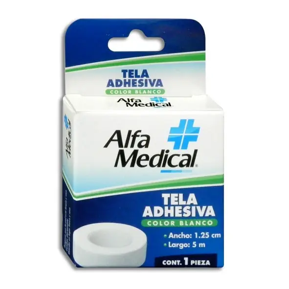 TELA ADHESIVA ALFA MEDICAL 1.25CMX5M Caja - c/1