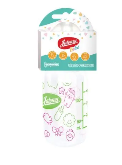 BIBERON CON MAMILA DE SILICON NIÑA 4OZ Pieza - 1 Pieza