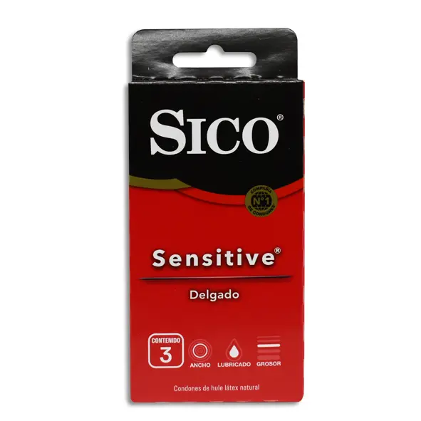 [7501058368126] PRESERVATIVO SICO SENSITIVE ROJO Cartera - c/3