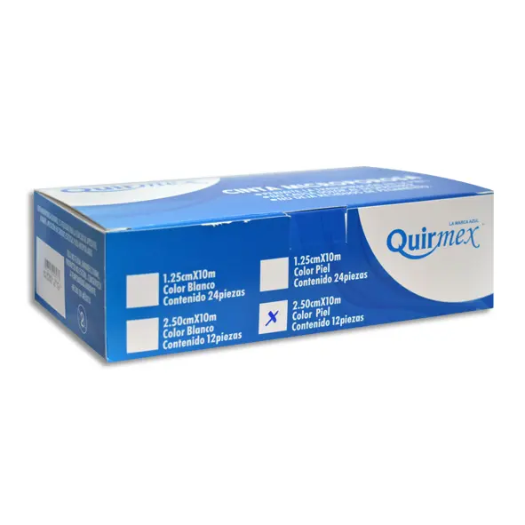CINTA MICROPOROSA PIEL QUIRMEX 2.5CMX10M Caja - c/12