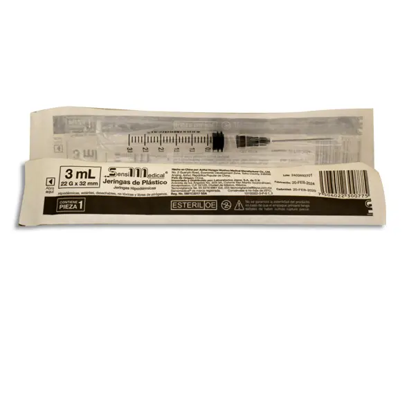 JERINGA 3ML 22X32 NEG SENSIMEDICAL Pieza - 1 Pieza