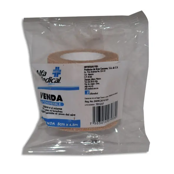 [7503014279330] VENDA AUTOADHERENTE 5CMX4.5MT Bolsa - 1 Pieza