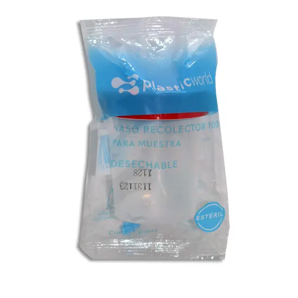 ENVASE ROSCADO ESTERIL PLASTIC WORLD 100ML Pieza - c/1