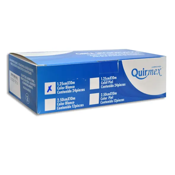 CINTA MICROPOROSA BCA QUIRMEX 1.25CMX10M Caja - c/24