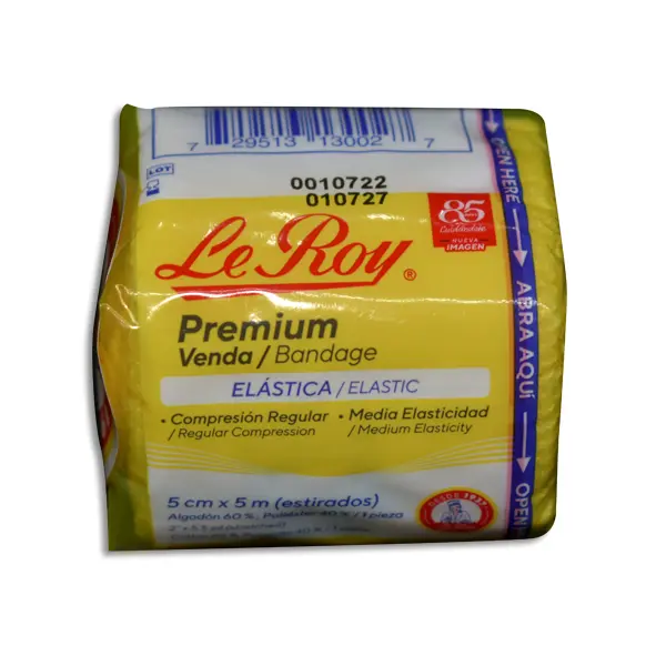 [729513130027] VENDA ELASTICA 5 CMS PREMIUM LEROY Bolsa - 1 Pieza