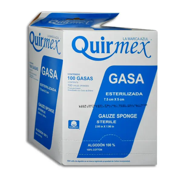 GASA ESTERILIZADA 7.5X5CM QUIRMEX Caja - c/100