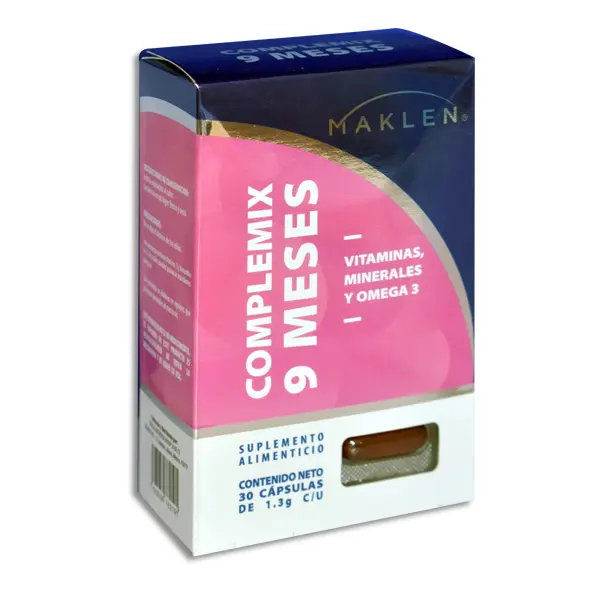 COMPLEMIX 9 MESES VITAMINAS , MINERALES Y OMEGA MAKLEN Capsulas - c/30