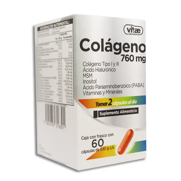 [7501478316301] COLAGENO 760MG VITAE Capsulas - c/60