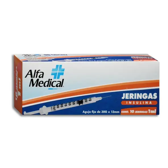 JERINGA 1ML INSULINA 30X13 ALFA MEDICAL Caja - c/10