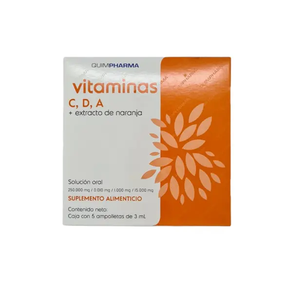 VITAMINAS C,D,A + EXTRACTO DE NARANJA Ampolletas - c/5
