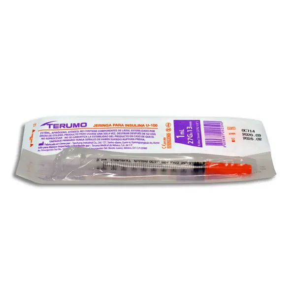 JERINGA 1ML INSULINA 27X13 TERUMO Pieza - 1 Pieza
