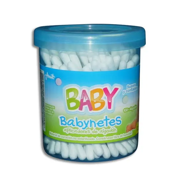 [7501361170270] APLICADORES DE ALGODON BABYNETES AZUL Tarro - c/100