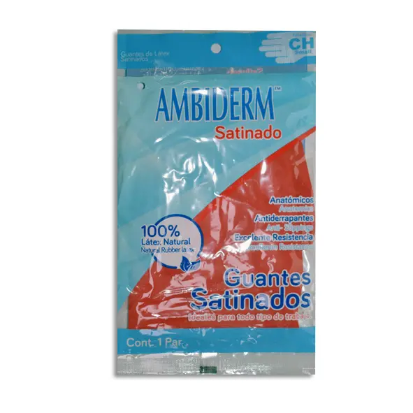 [7502224241267] GUANTE AMBIDERM DOMESTICO ROJO CHICO Bolsa - 1 Pieza