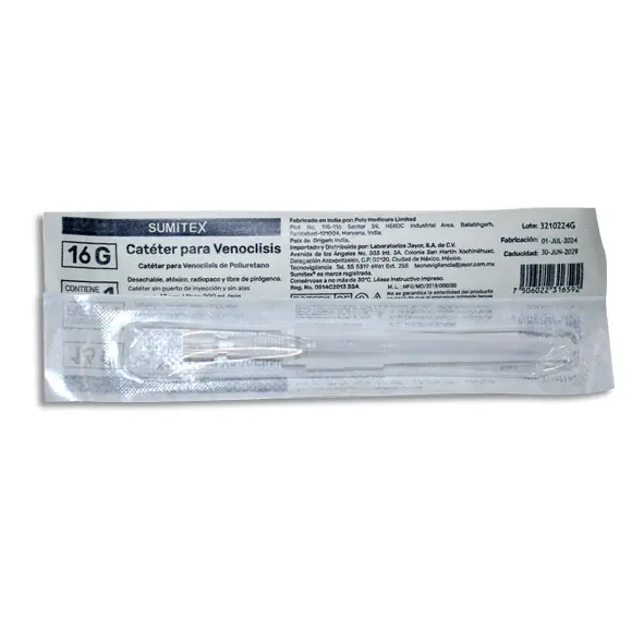 CATETER DE POLIURETANO CAL16 Pieza - 1 Pieza