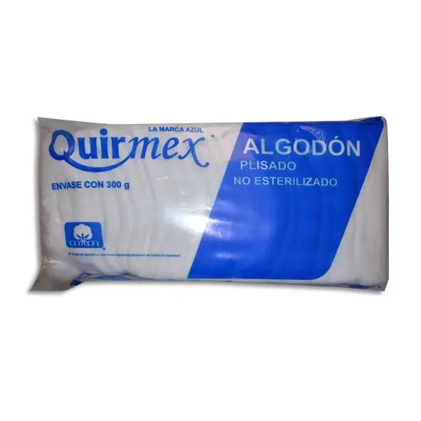 [7503003406419] ALGODON ABSORBENTE PLISADO QUIRMEX Bolsa - 300 g