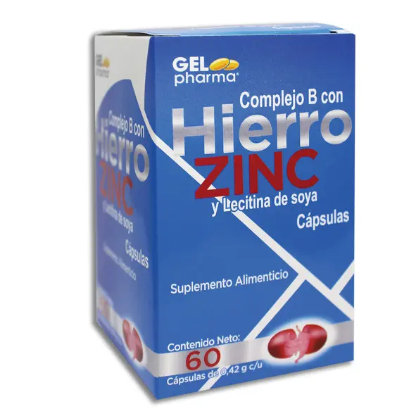 [7502227427170] HIERRO Y ZINC CON COMPLEJO B GELPHARMA Capsulas - c/60
