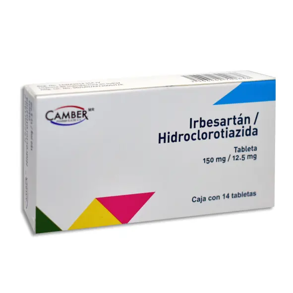 [7506442700636] IRBESARTAN /HIDROCLOROTIAZIDA 12.5/150MG CAMBER Tabletas - c/14
