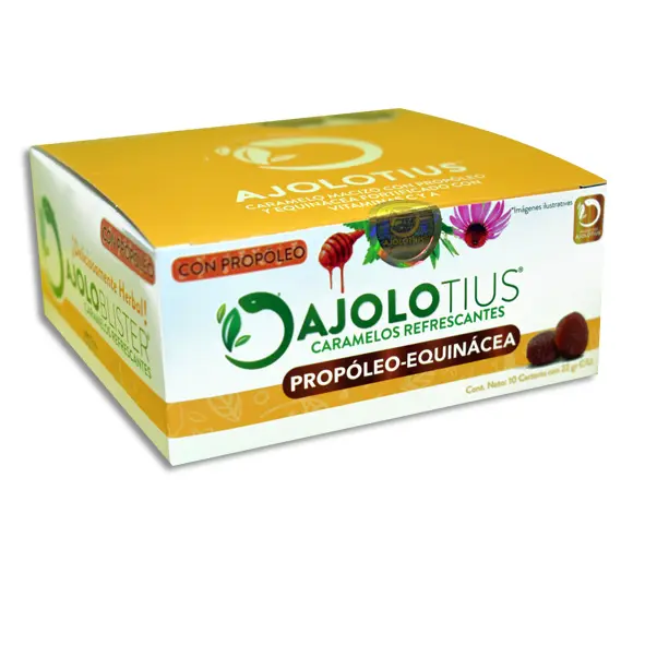 [7506452400052] AJOLOTIUS PASTILLAS REFRESCANTES PROPÓLEO – EQUINACEA Exhibidor - c/10