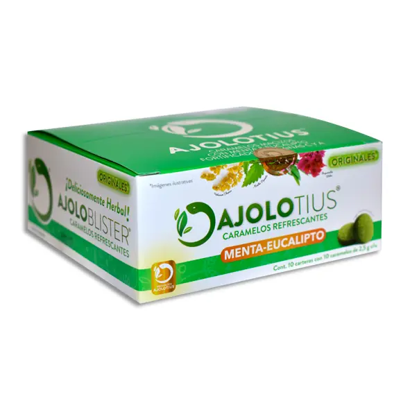 AJOLOTIUS PASTILLAS REFRESCANTES MENTA – EUCALIPTO Exhibidor - c/10