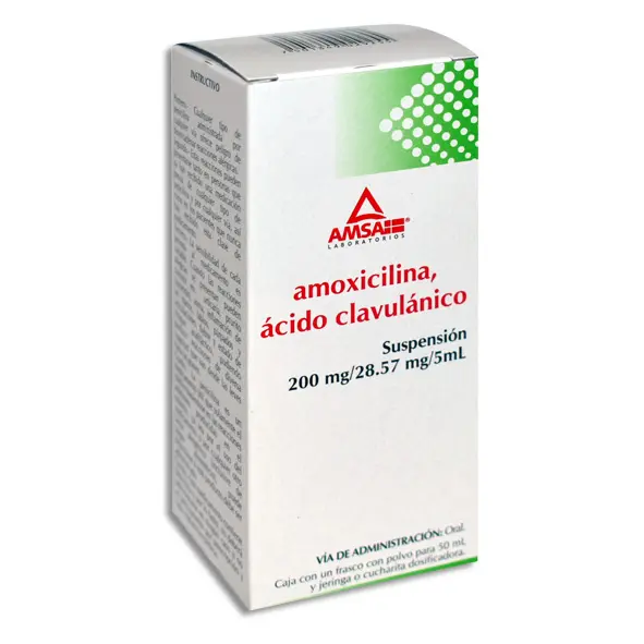 AMOXICILINA , ACIDO CLAVULANICO 200/28.57MG AMSA Suspension - 50 ml