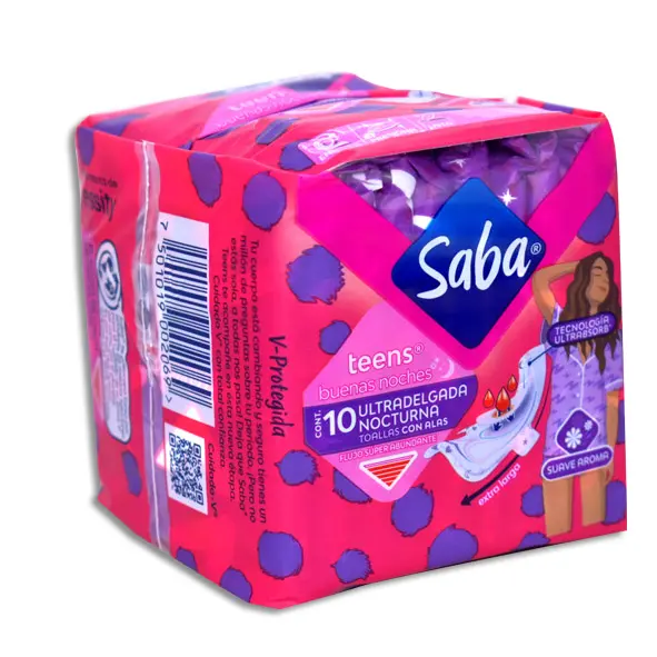 [7501019002069] SABA TEENS NOCTURNA CON ALAS Paquete - c/10