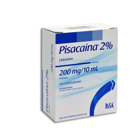 PISACAINA 2% 10ML Solucion Inyectable - c/10