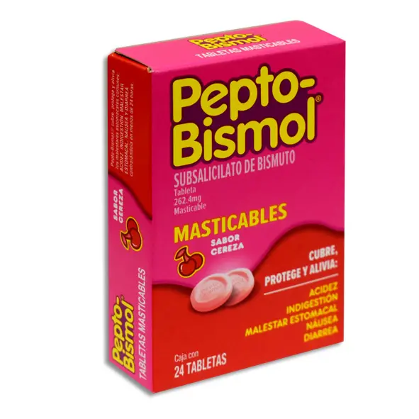 PEPTO BISMOL CEREZA Tabletas Masticables - c/24