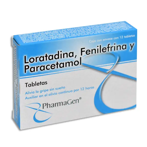 LORATADINA / FENILEFRINA / PARACETAMOL PHARMAGEN Tabletas - c/12