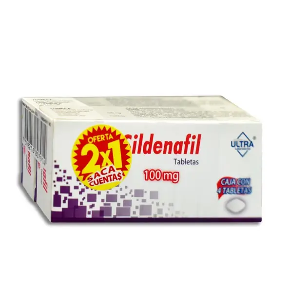 SILDENAFIL 100MG 2X1 ULTRA Tabletas - c/4