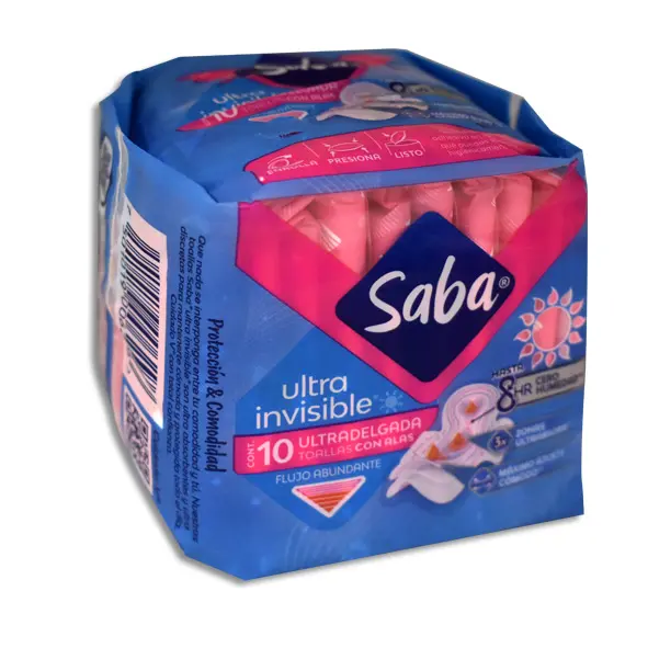 SABA ULTRA INVISIBLE CON ALAS ULTRADELGADA Bolsa - c/10