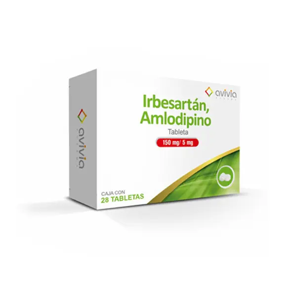 IRBESARTAN, AMLODIPINO 150MG/5MG AVIVIA Tabletas - c/28